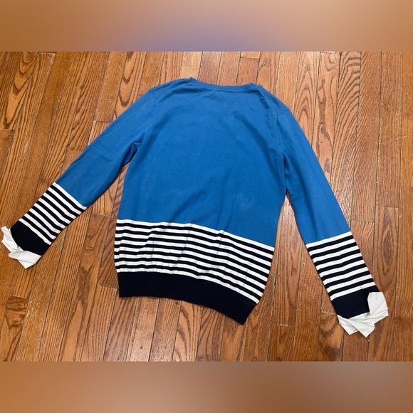 Tommy Hilfiger Blue and White Striped Crewneck Sweater - Picture 2 of 9